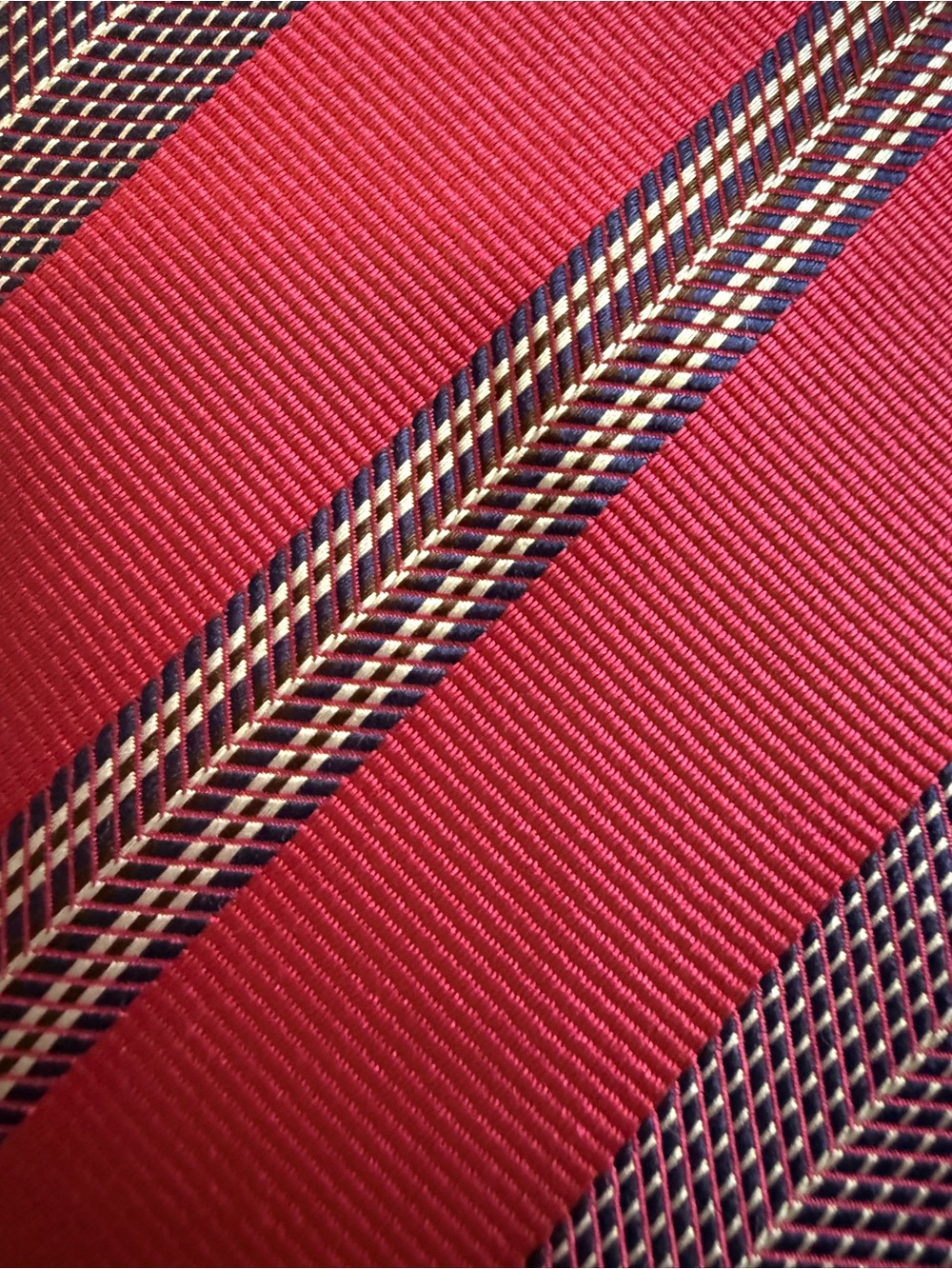 Thomas Pink Magenta Stripe Tie with Navy & Cream Accents
